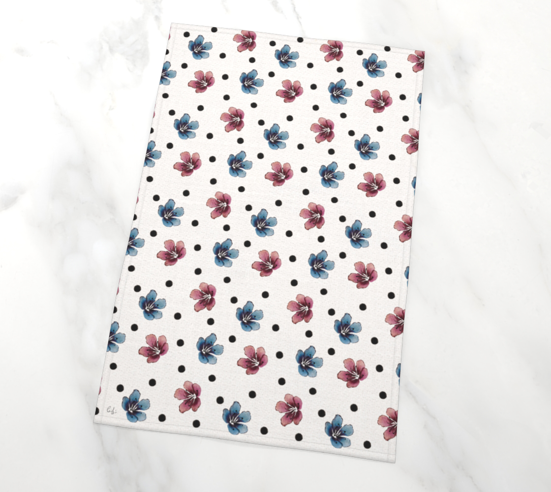 'Flora Dot' Tea Towel