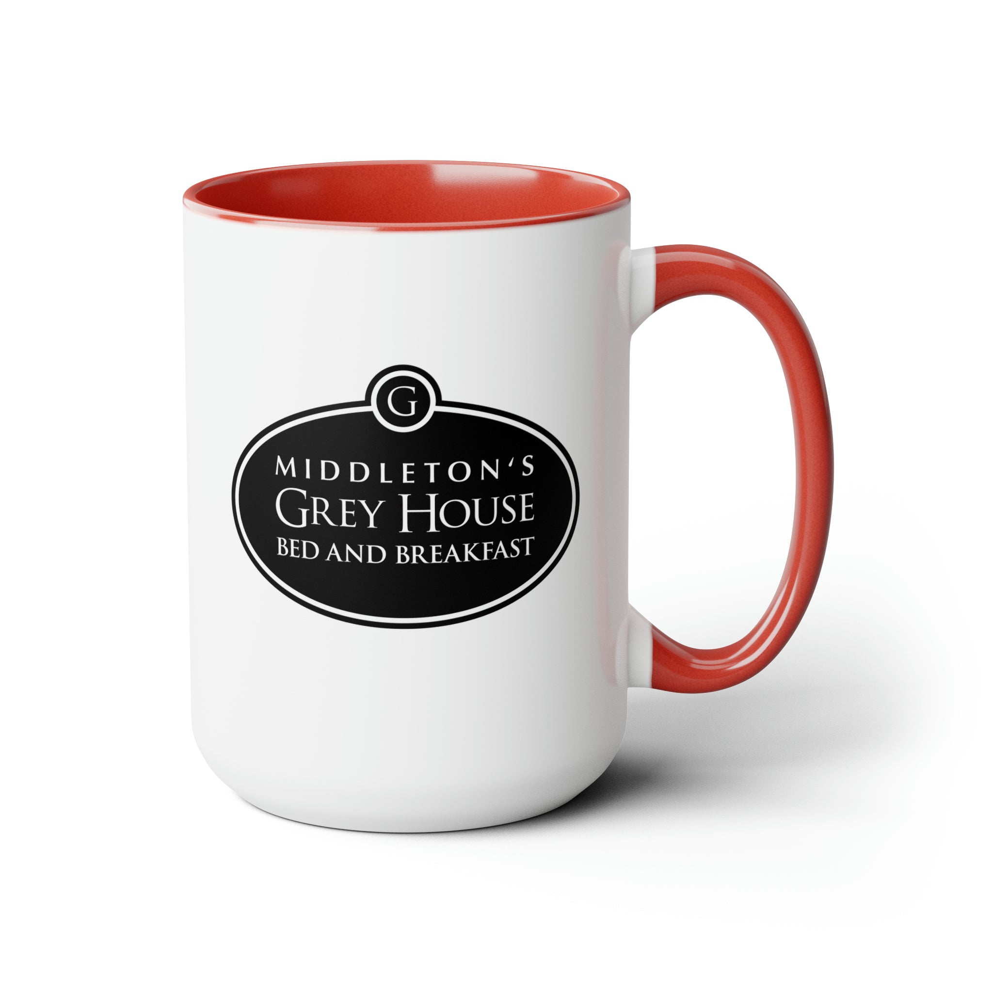 Hallmark-Inspired Good Witch Grey House Bed And Breakfast Logo Two-Tone Mug, 15oz