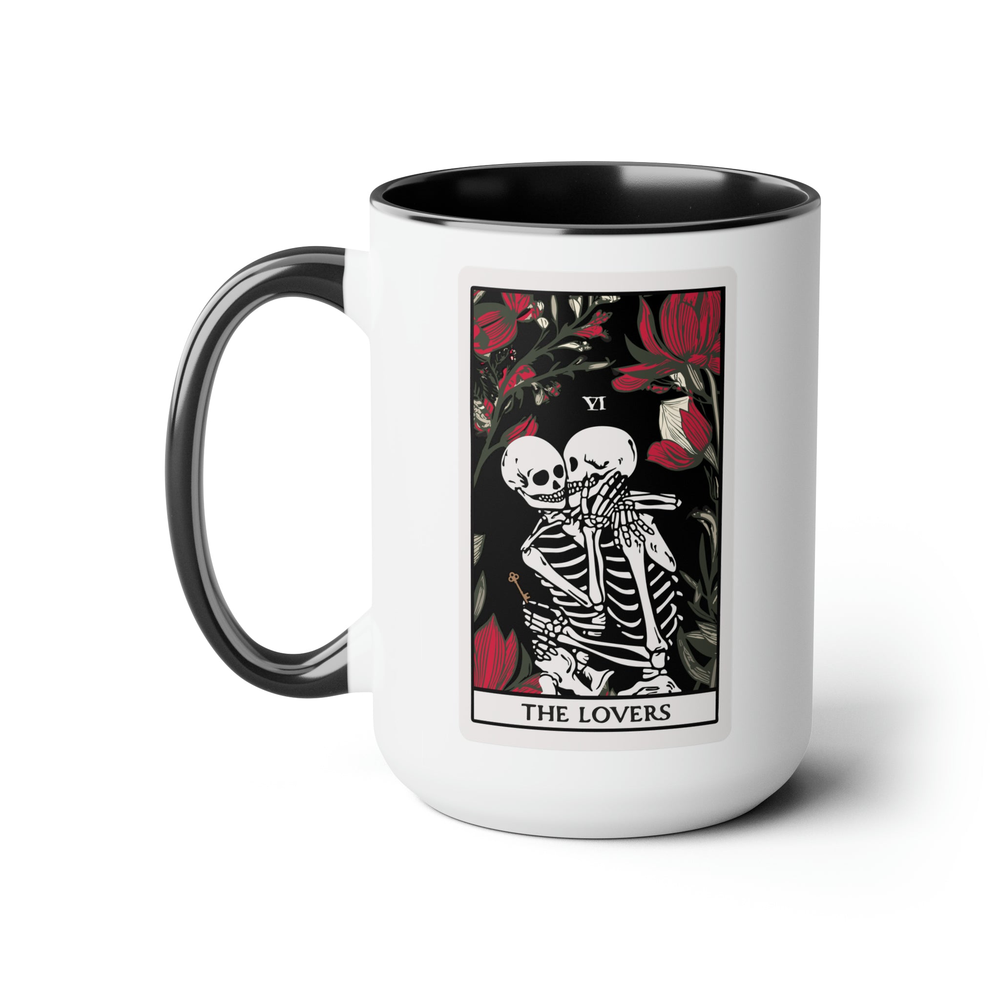 The Lovers Undead VI Tarot Card Skeleton Two-Tone Mug