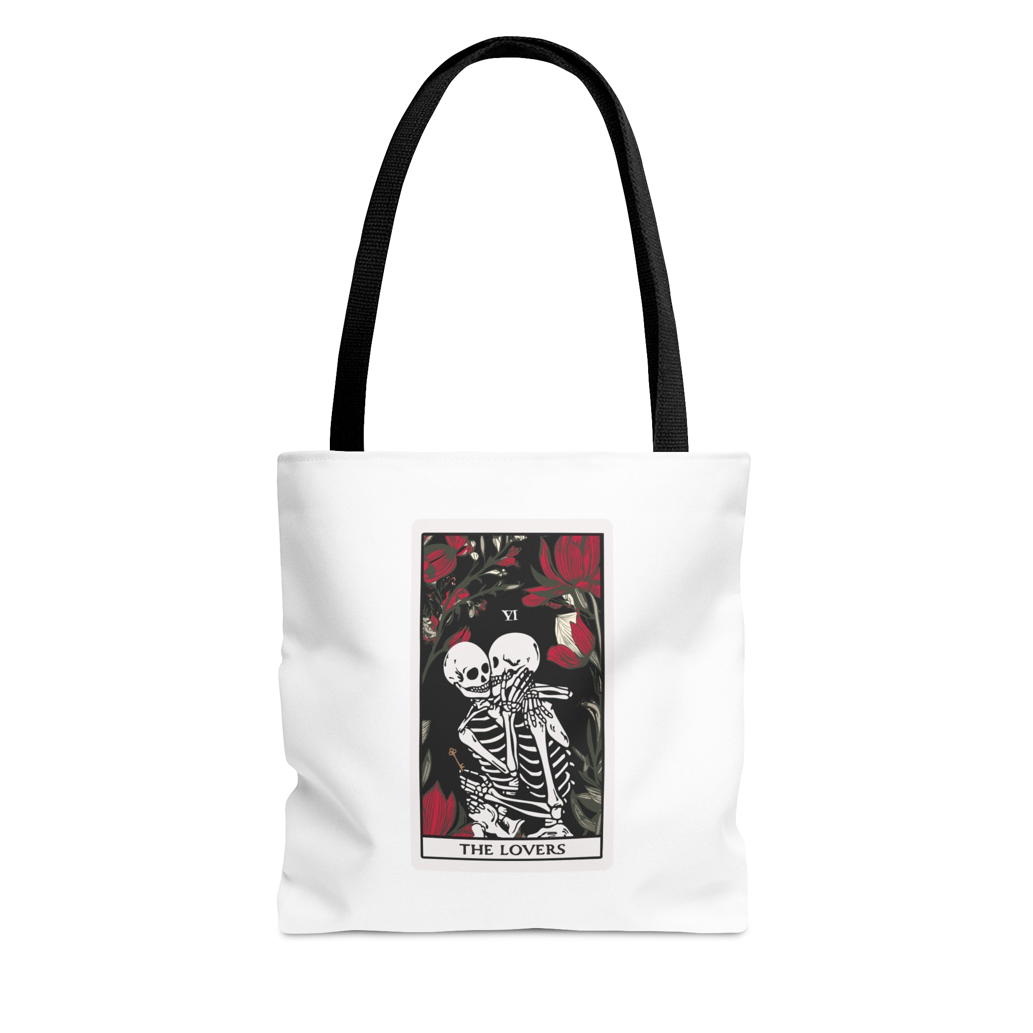 The Lovers Undead VI Tarot Card Skeleton Tote Bag