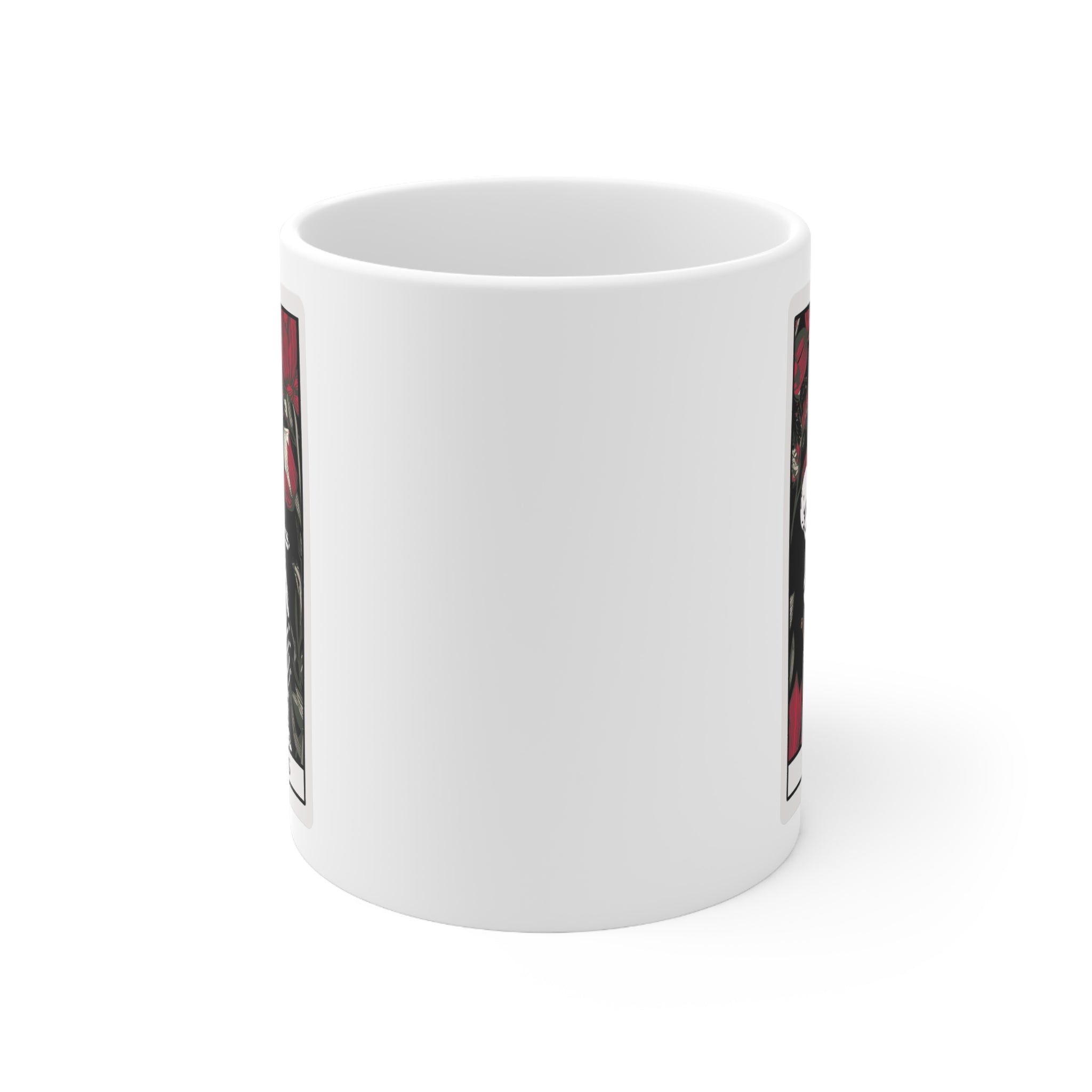 The Lovers Undead VI Tarot Card Skeleton Mug, White