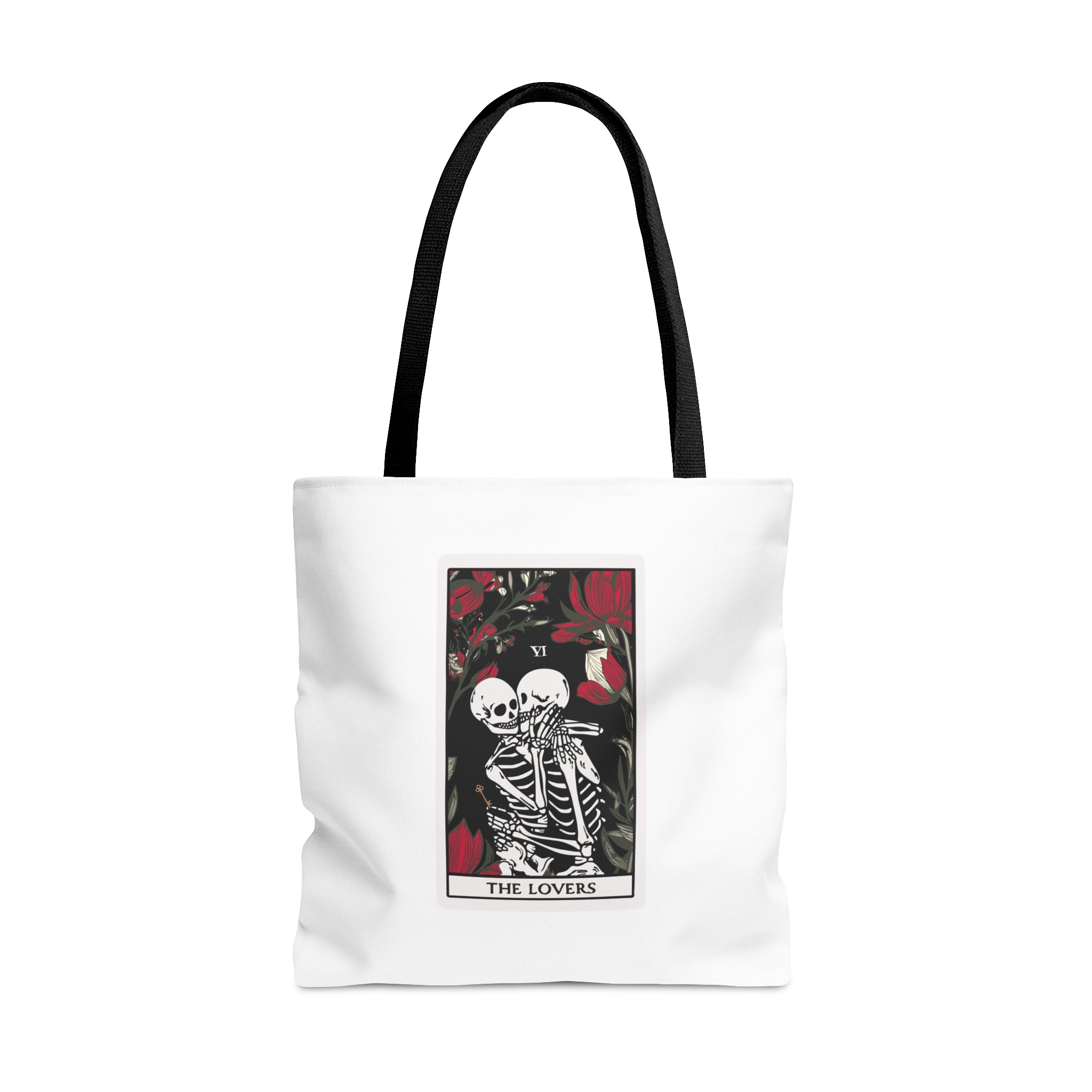 The Lovers Undead VI Tarot Card Skeleton Tote Bag