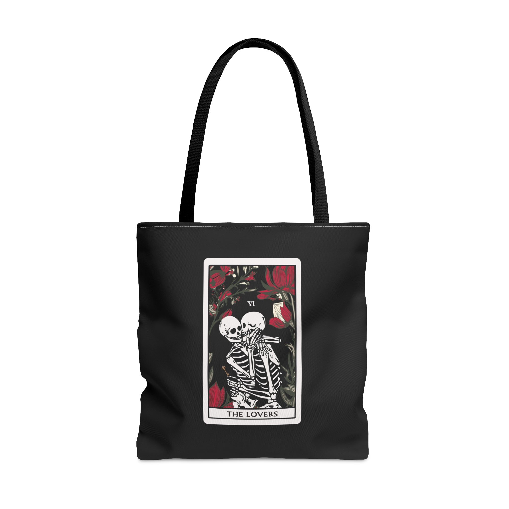 The Lovers Undead VI Tarot Card Skeleton Tote Bag