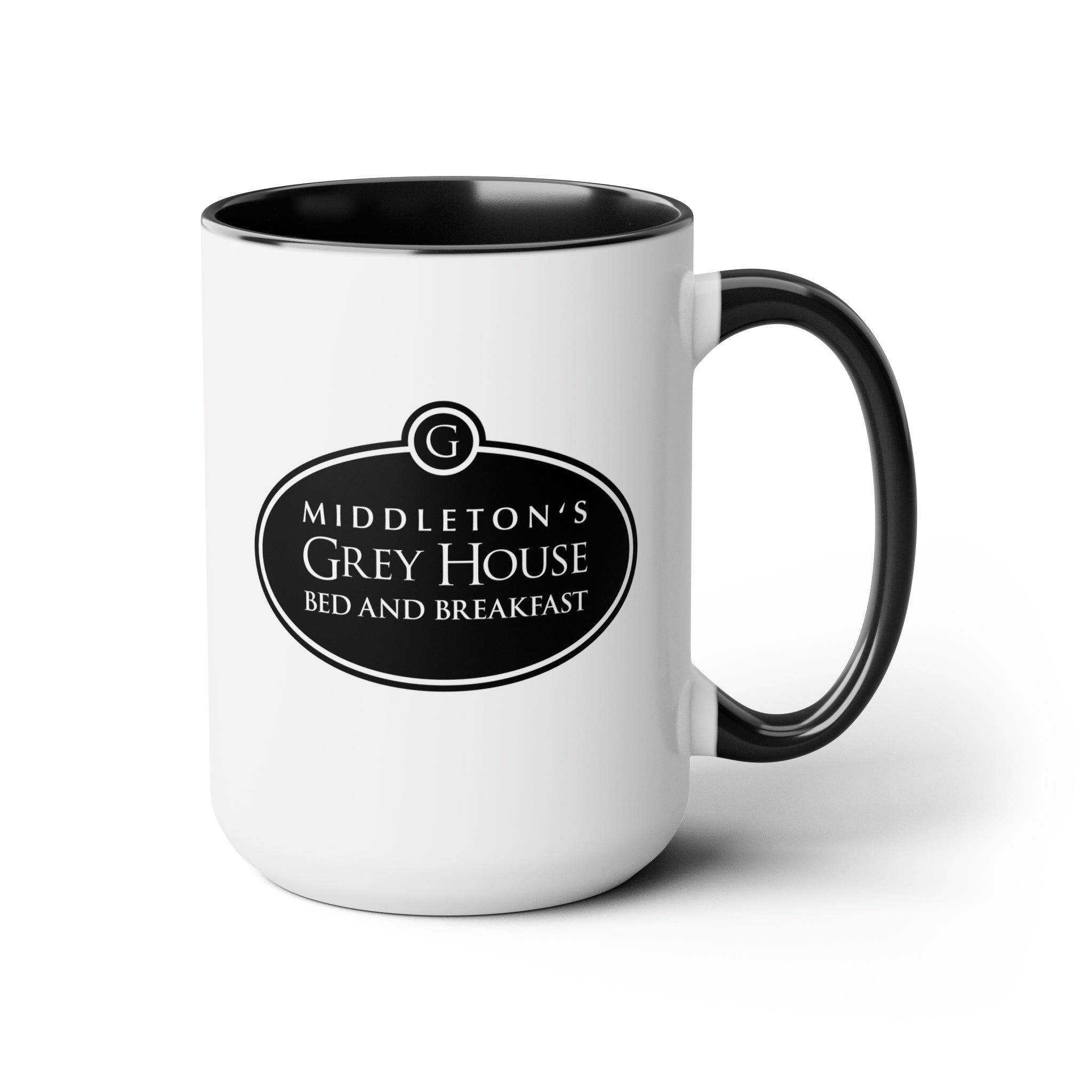 Hallmark-Inspired Good Witch Grey House Bed And Breakfast Logo Two-Tone Mug, 15oz