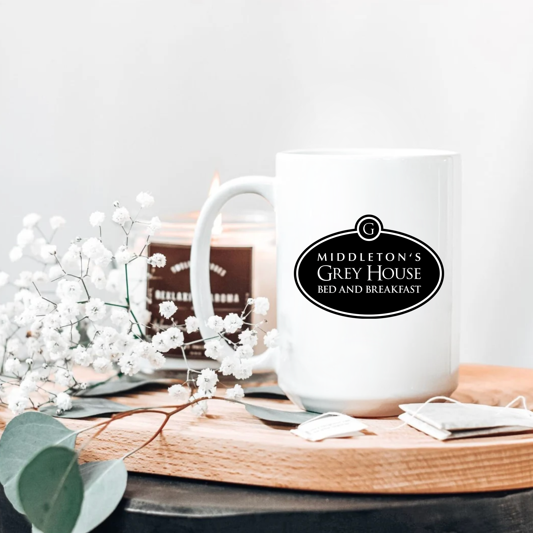 Hallmark-Inspired Good Witch Grey House Bed And Breakfast Logo Mug, 15oz