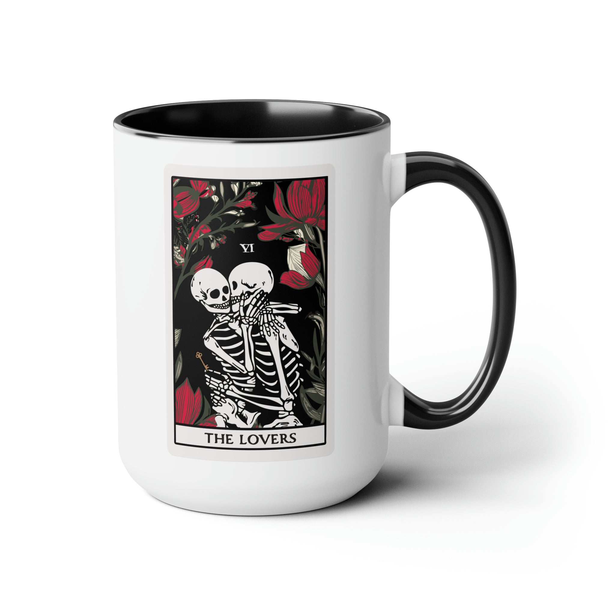 The Lovers Undead VI Tarot Card Skeleton Two-Tone Mug