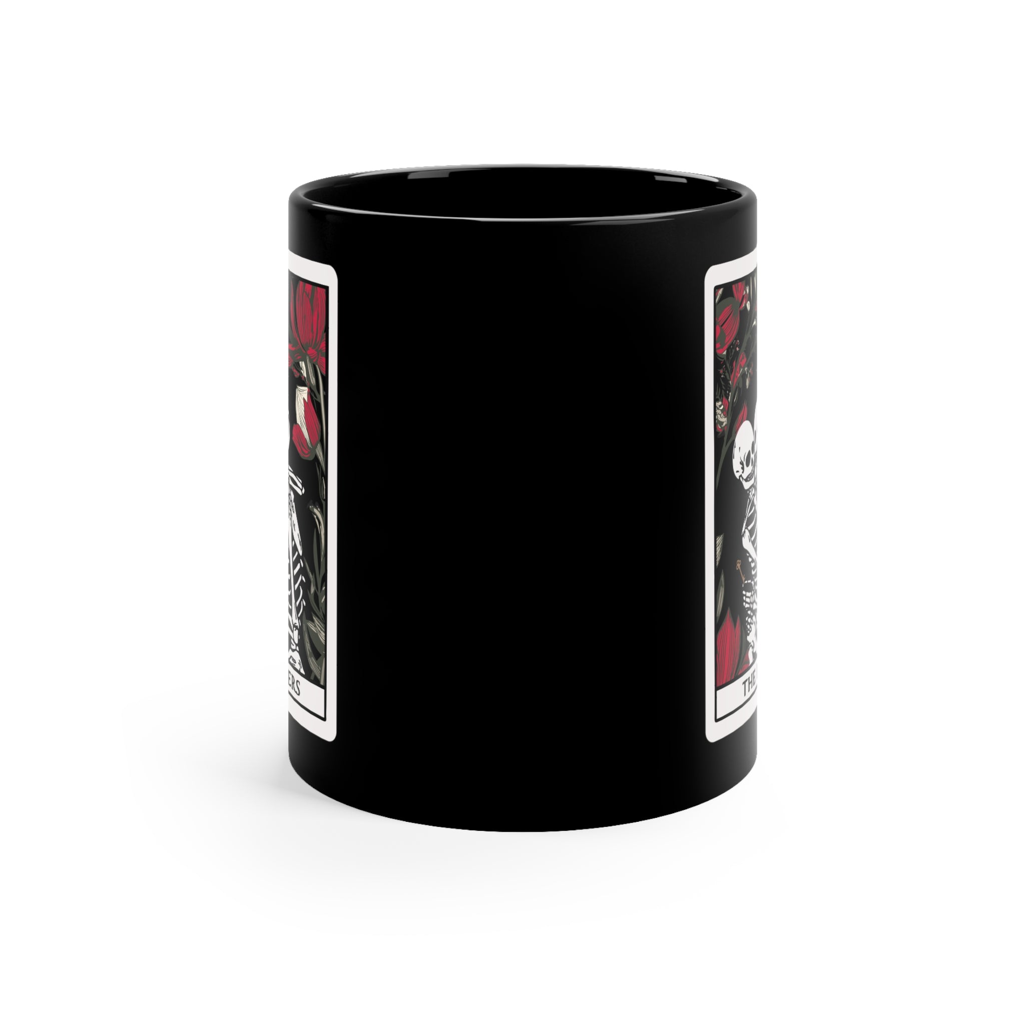 The Lovers Undead VI Tarot Card Skeleton Mug, Black