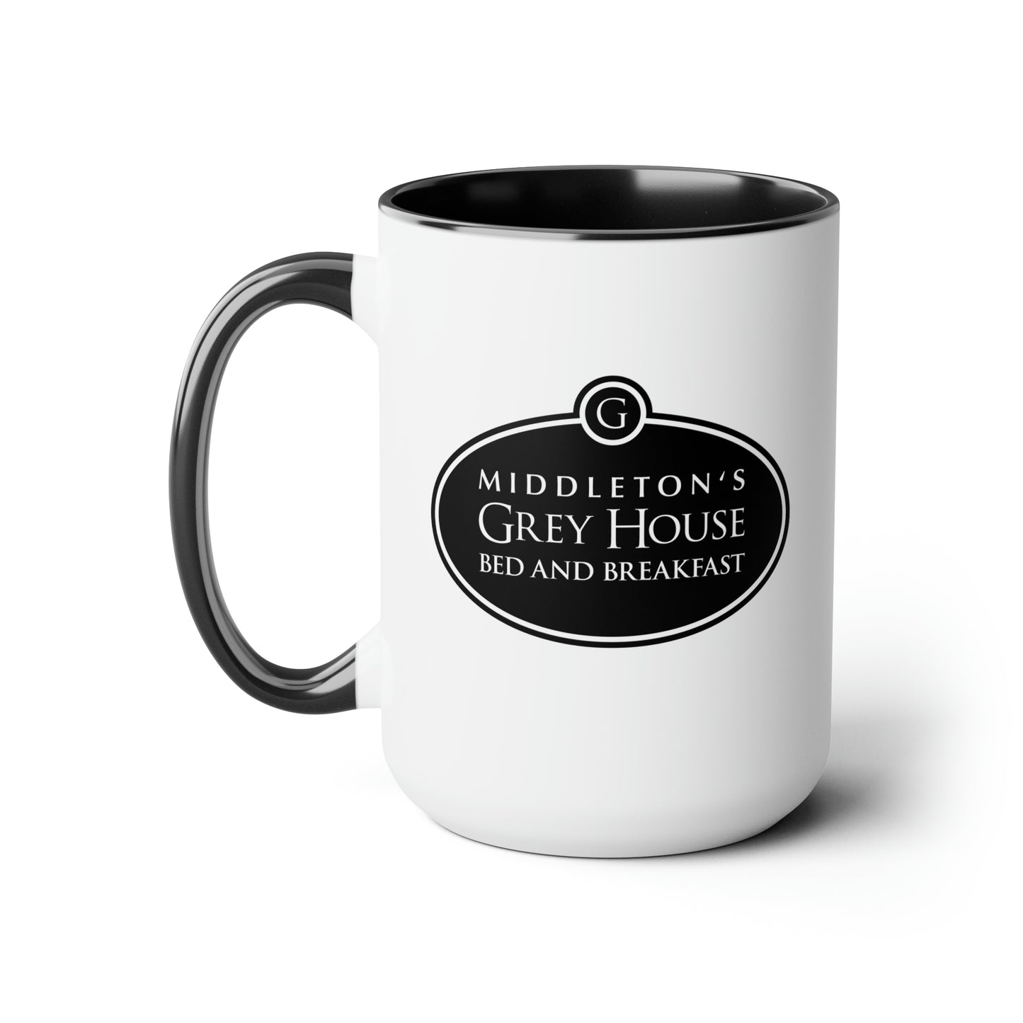 Hallmark-Inspired Good Witch Grey House Bed And Breakfast Logo Two-Tone Mug, 15oz