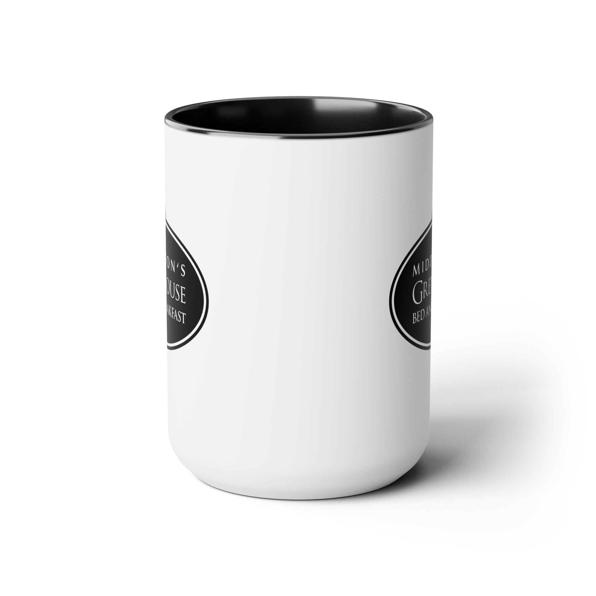 Hallmark-Inspired Good Witch Grey House Bed And Breakfast Logo Two-Tone Mug, 15oz