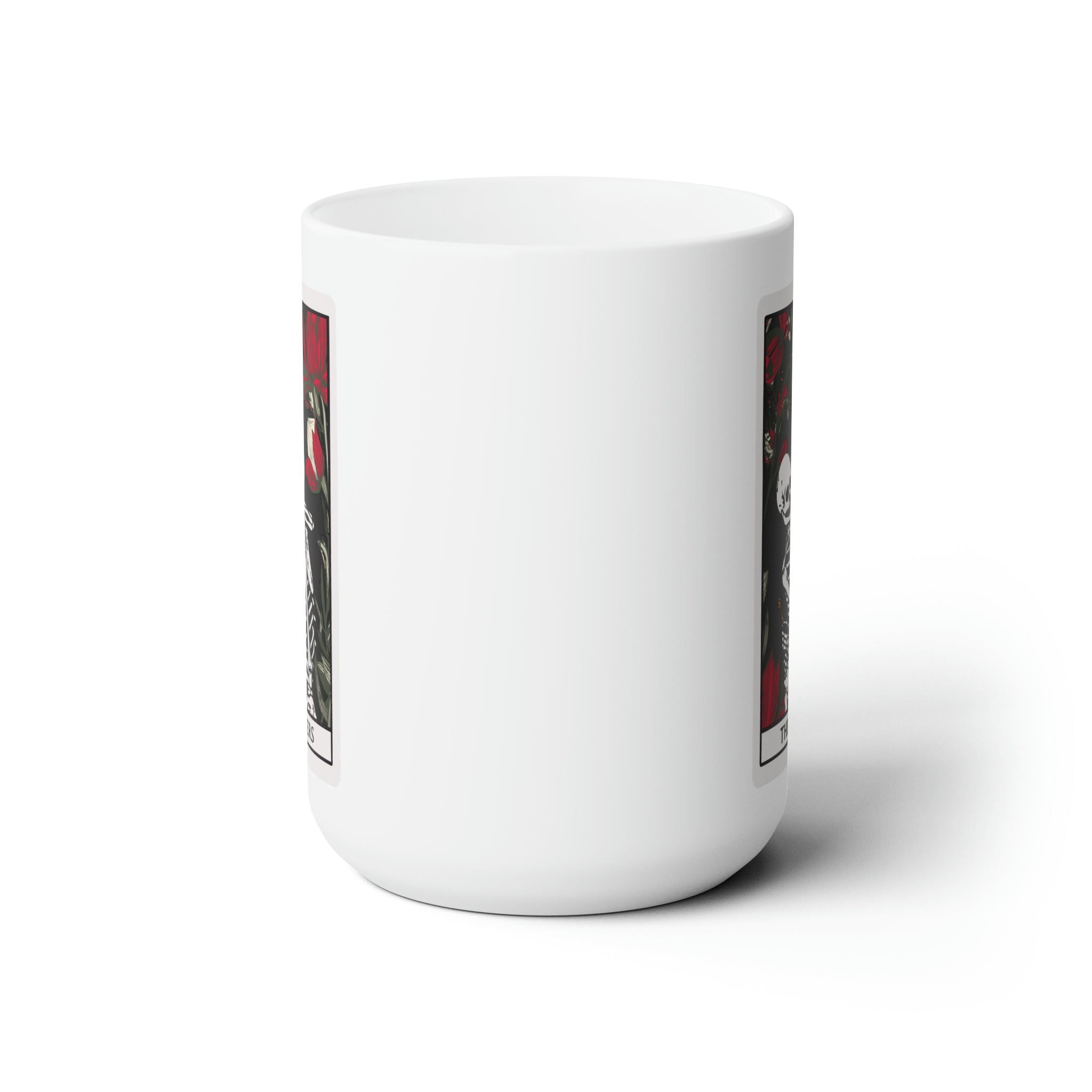 The Lovers Undead VI Tarot Card Skeleton Mug, White