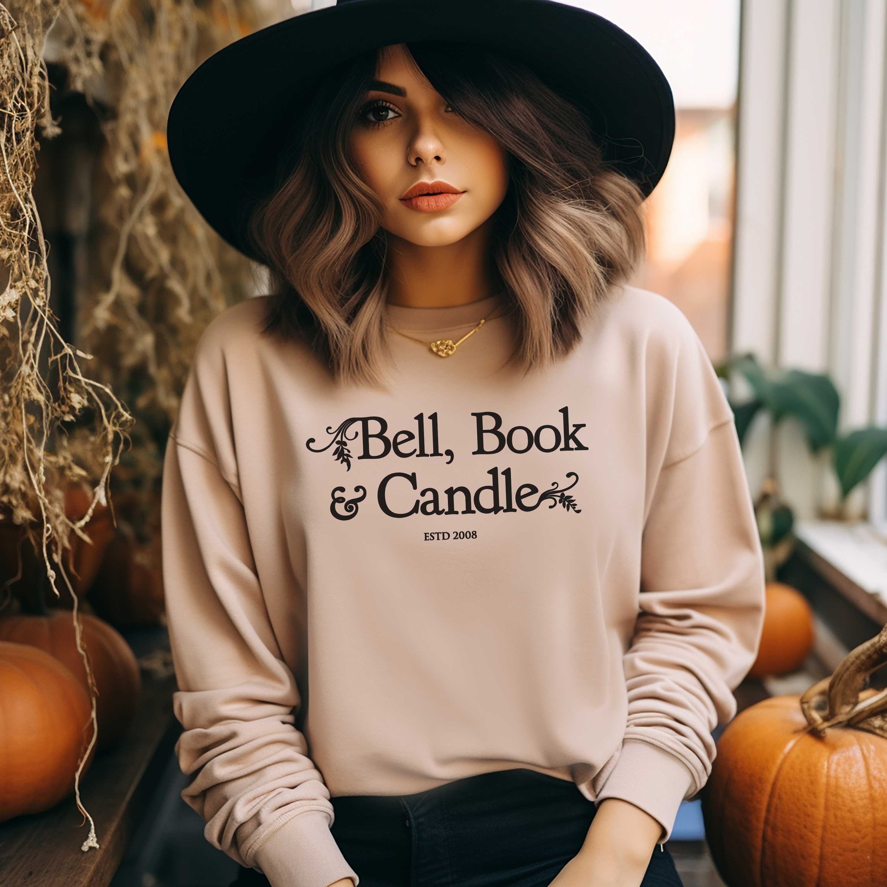 Hallmark-Inspired Good Witch Bell Book & Candle Embroidered Sweatshirt