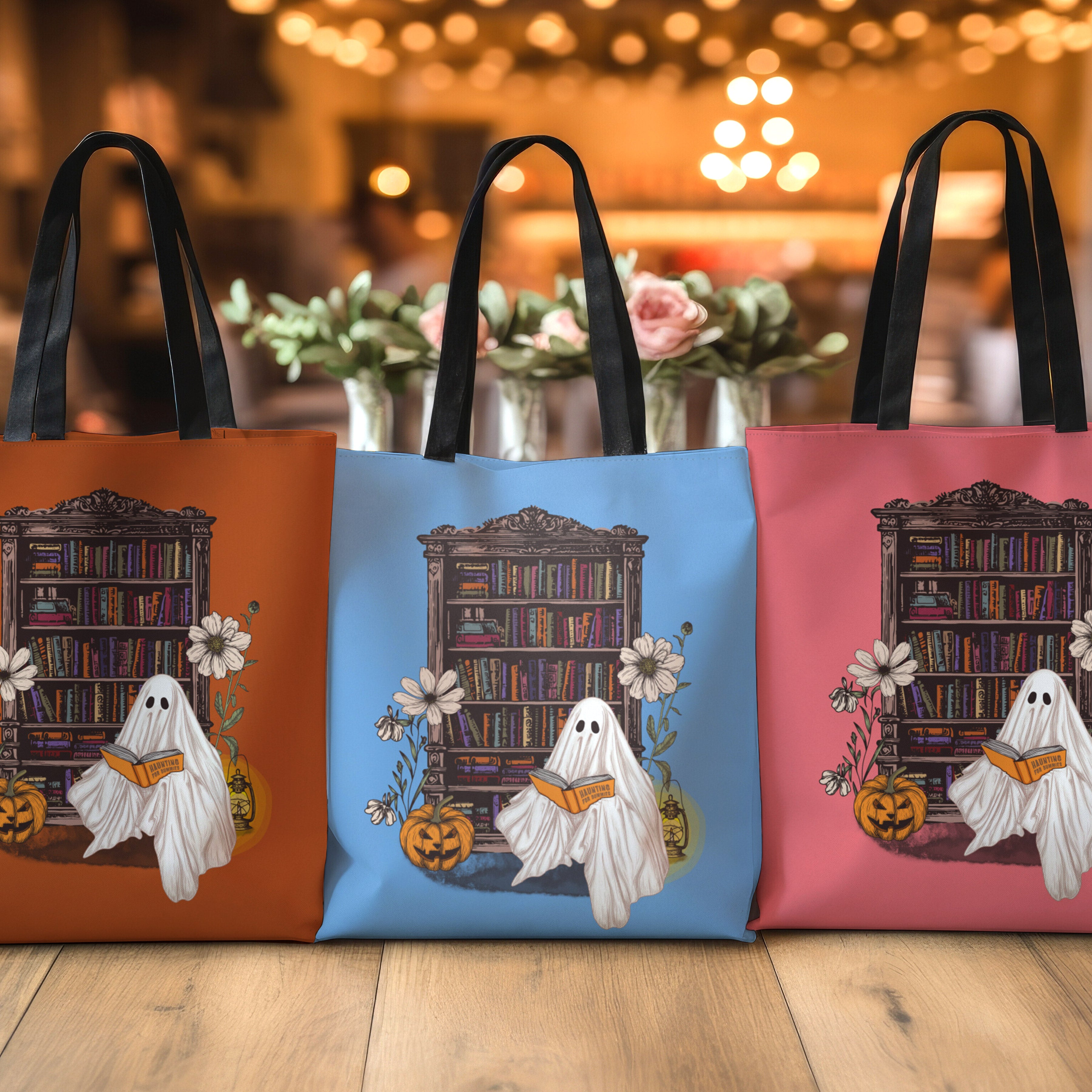 Haunting For Dummies: Ghost Reading A Book In A Haunted Library Vintage Illustrated Tote Bag
