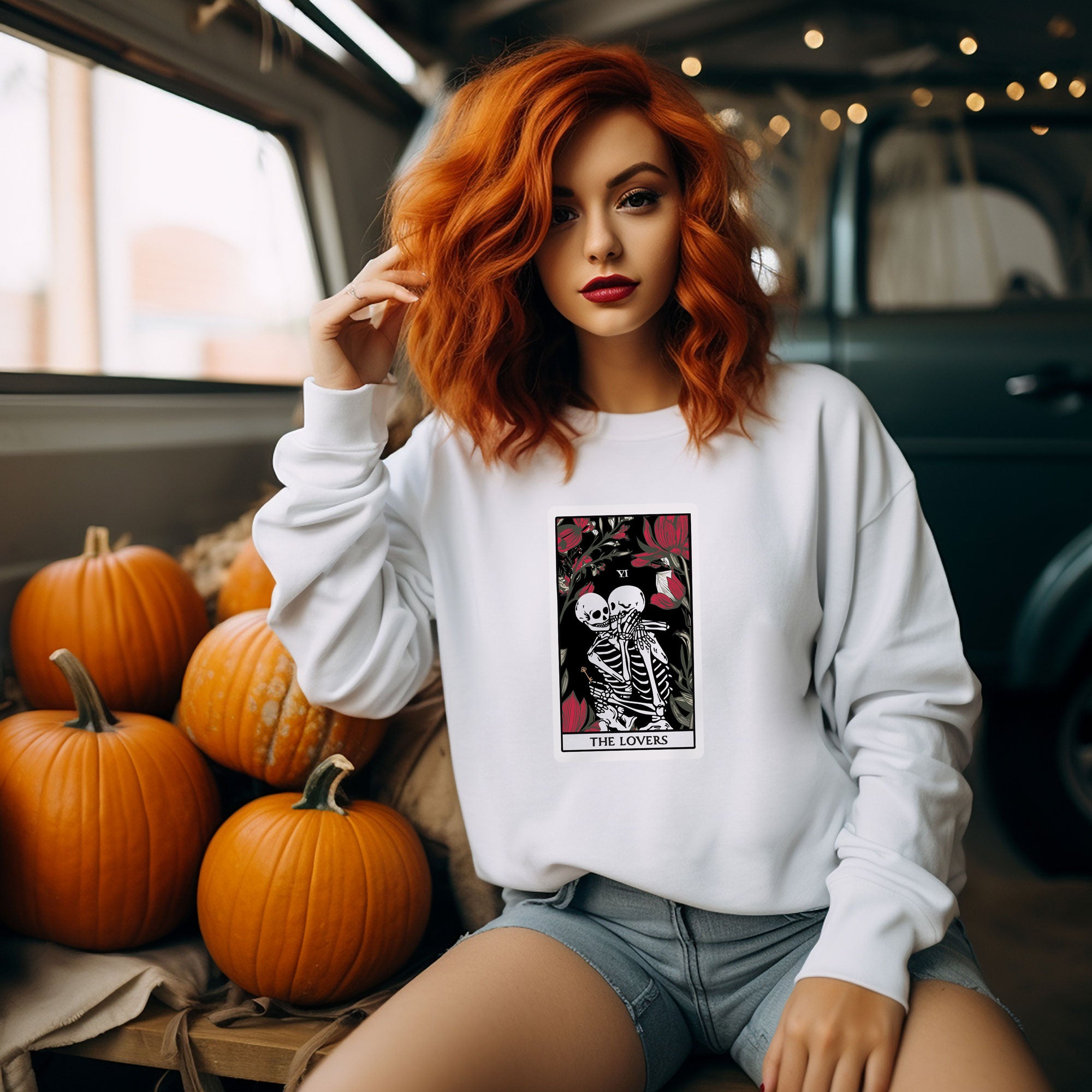 The Lovers Undead VI Tarot Card Skeleton Sweatshirt