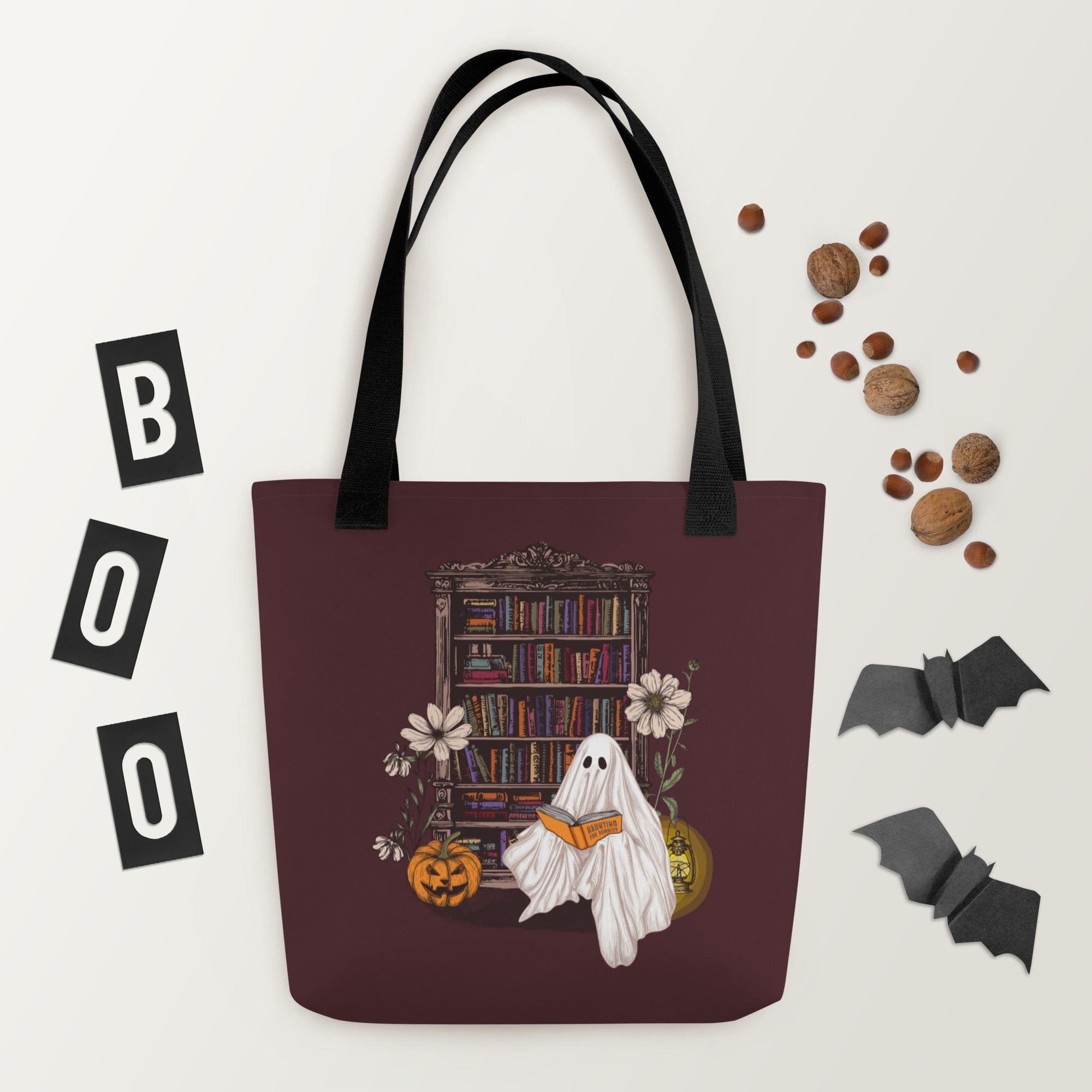 Haunting For Dummies: Ghost Reading A Book In A Haunted Library Vintage Illustrated Tote Bag