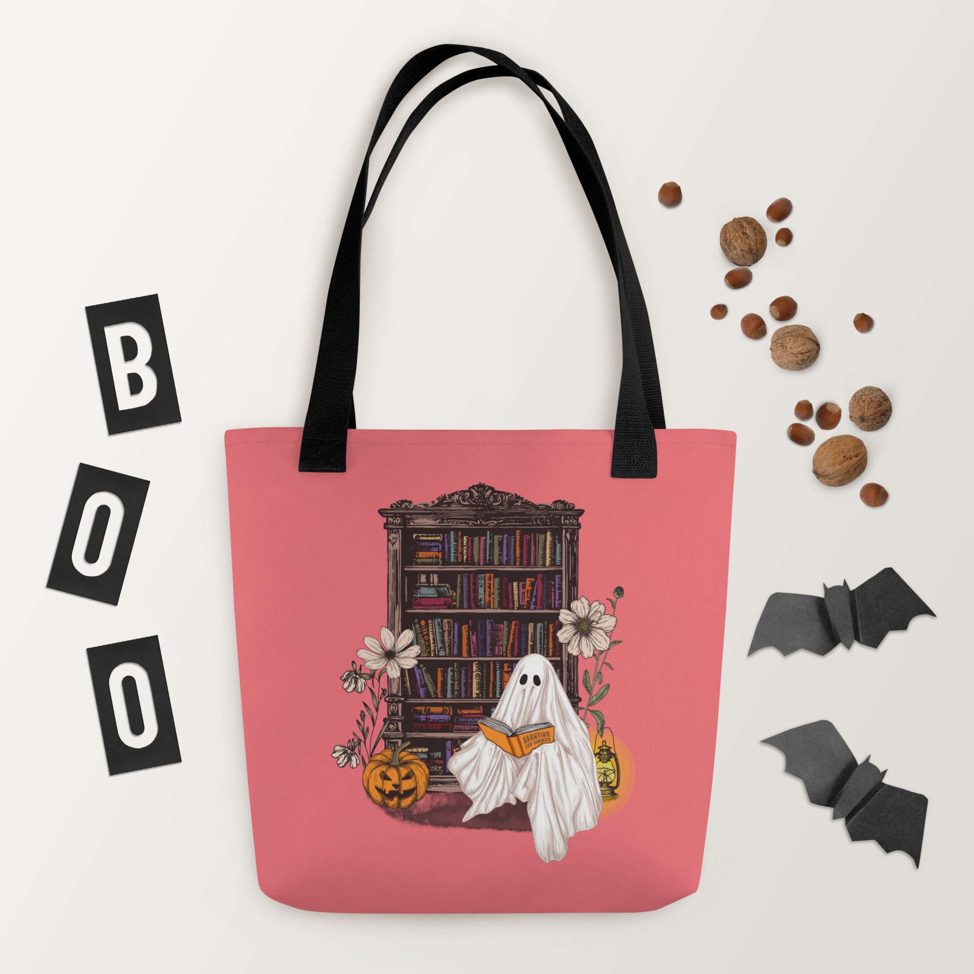 Haunting For Dummies: Ghost Reading A Book In A Haunted Library Vintage Illustrated Tote Bag