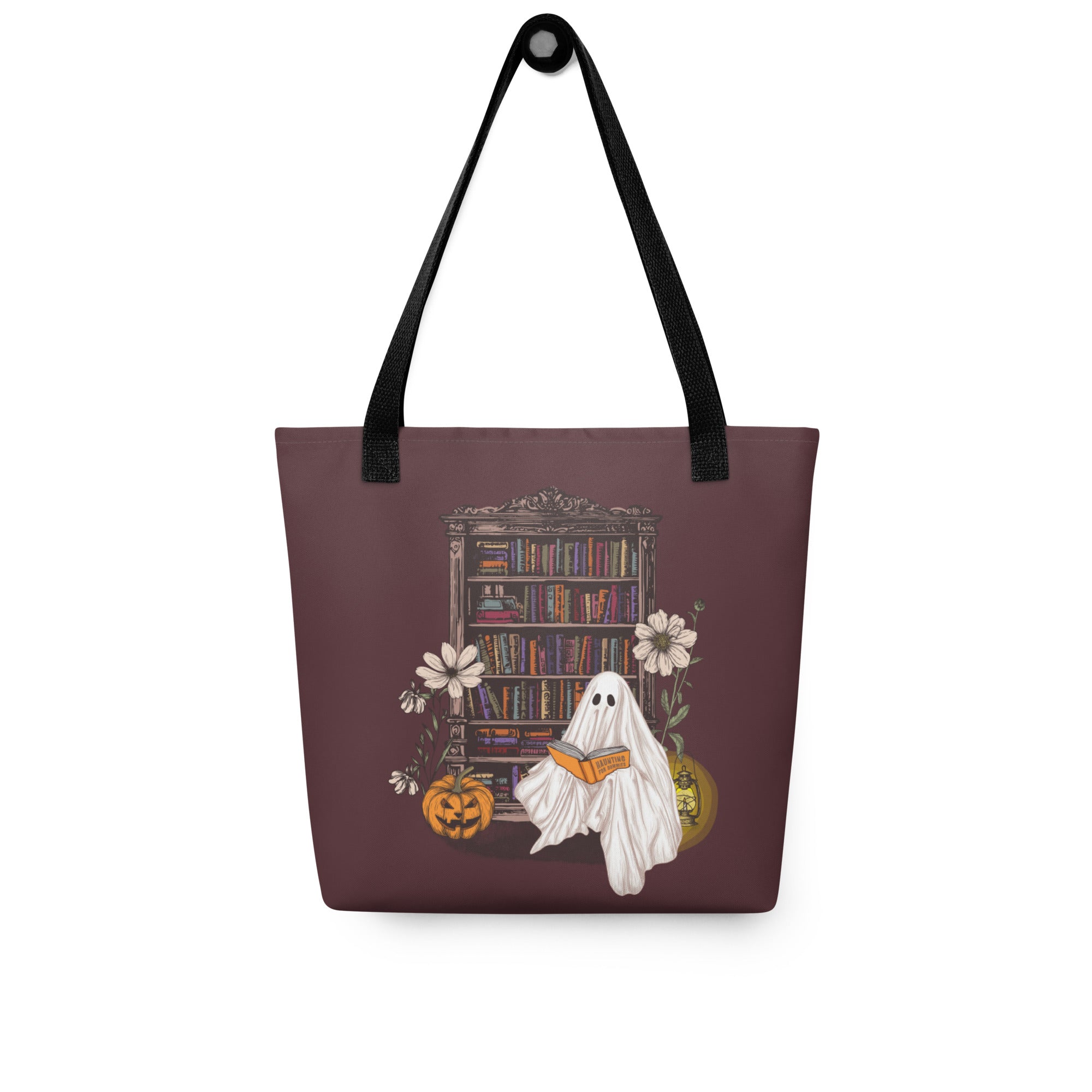 Haunting For Dummies: Ghost Reading A Book In A Haunted Library Vintage Illustrated Tote Bag