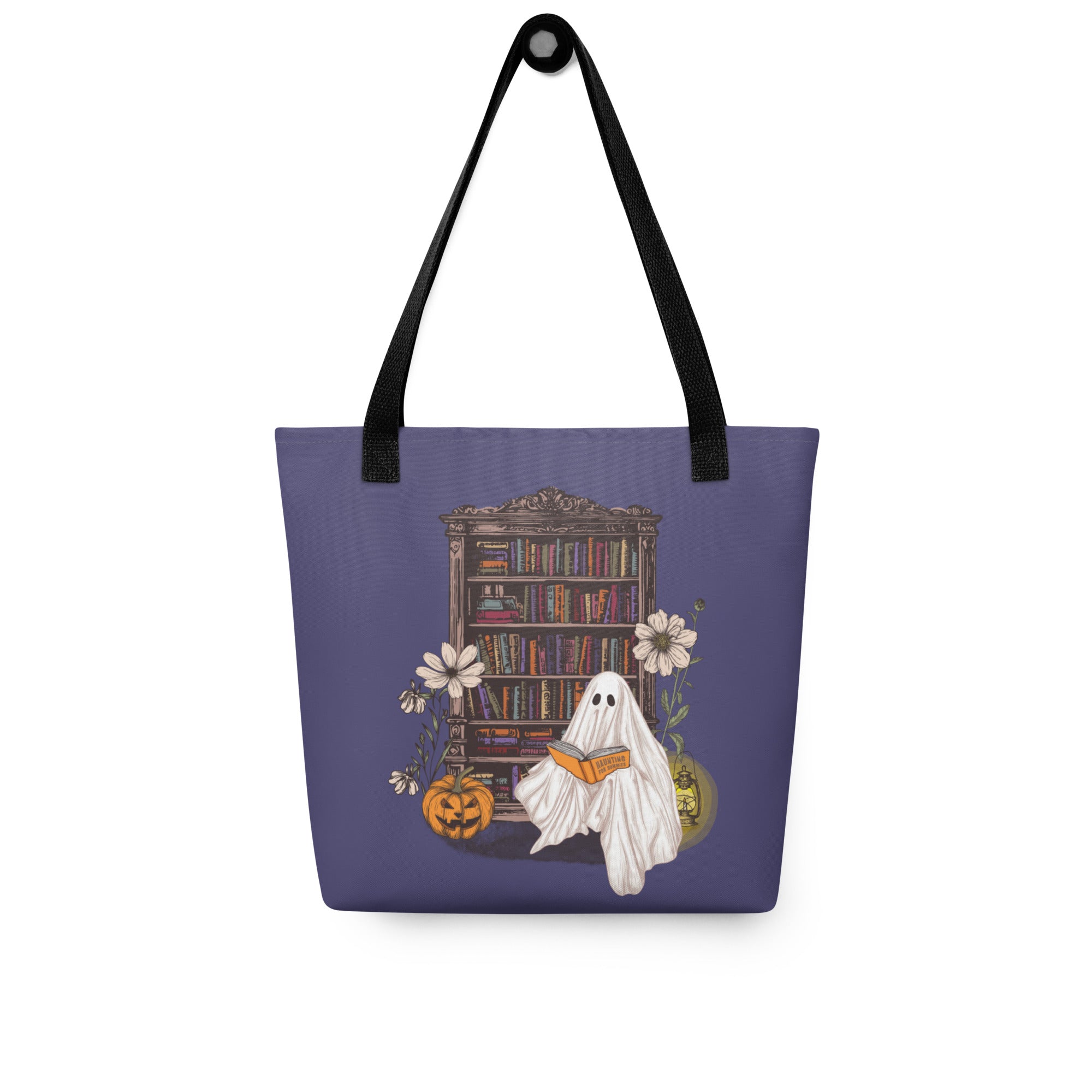 Haunting For Dummies: Ghost Reading A Book In A Haunted Library Vintage Illustrated Tote Bag