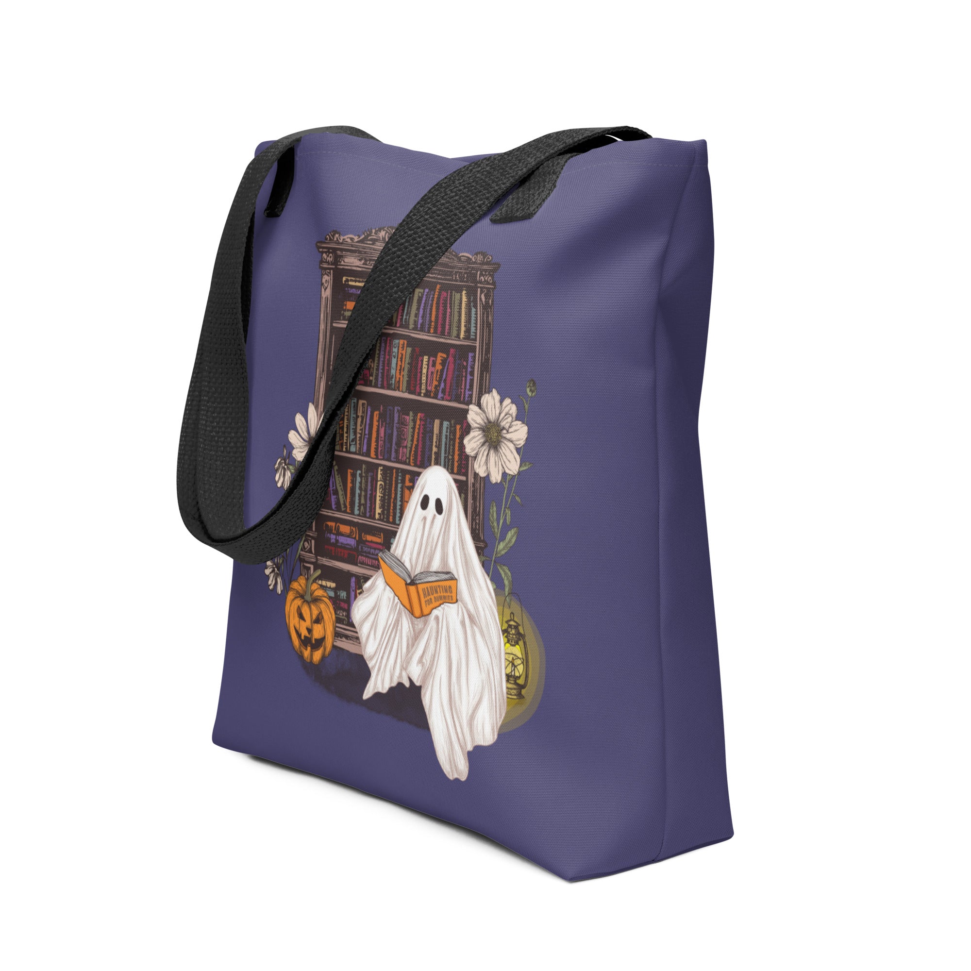 Haunting For Dummies: Ghost Reading A Book In A Haunted Library Vintage Illustrated Tote Bag