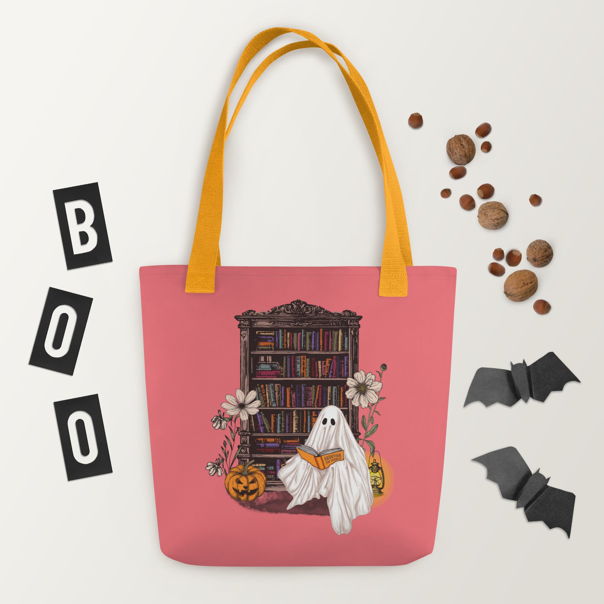 Haunting For Dummies: Ghost Reading A Book In A Haunted Library Vintage Illustrated Tote Bag