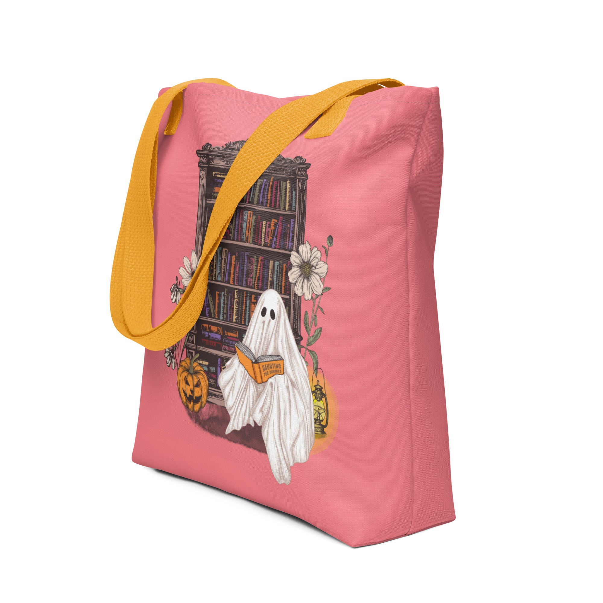 Haunting For Dummies: Ghost Reading A Book In A Haunted Library Vintage Illustrated Tote Bag