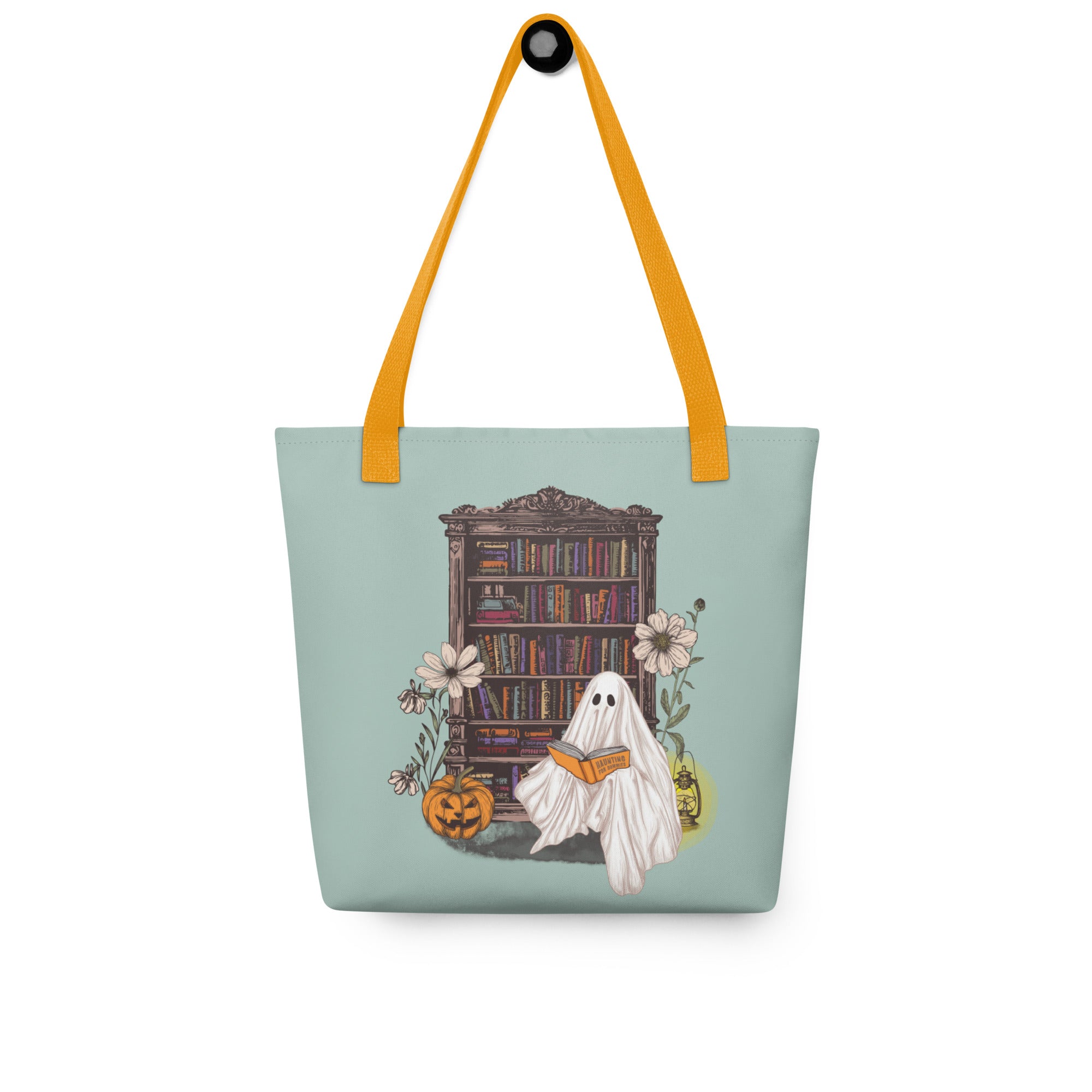 Haunting For Dummies: Ghost Reading A Book In A Haunted Library Vintage Illustrated Tote Bag