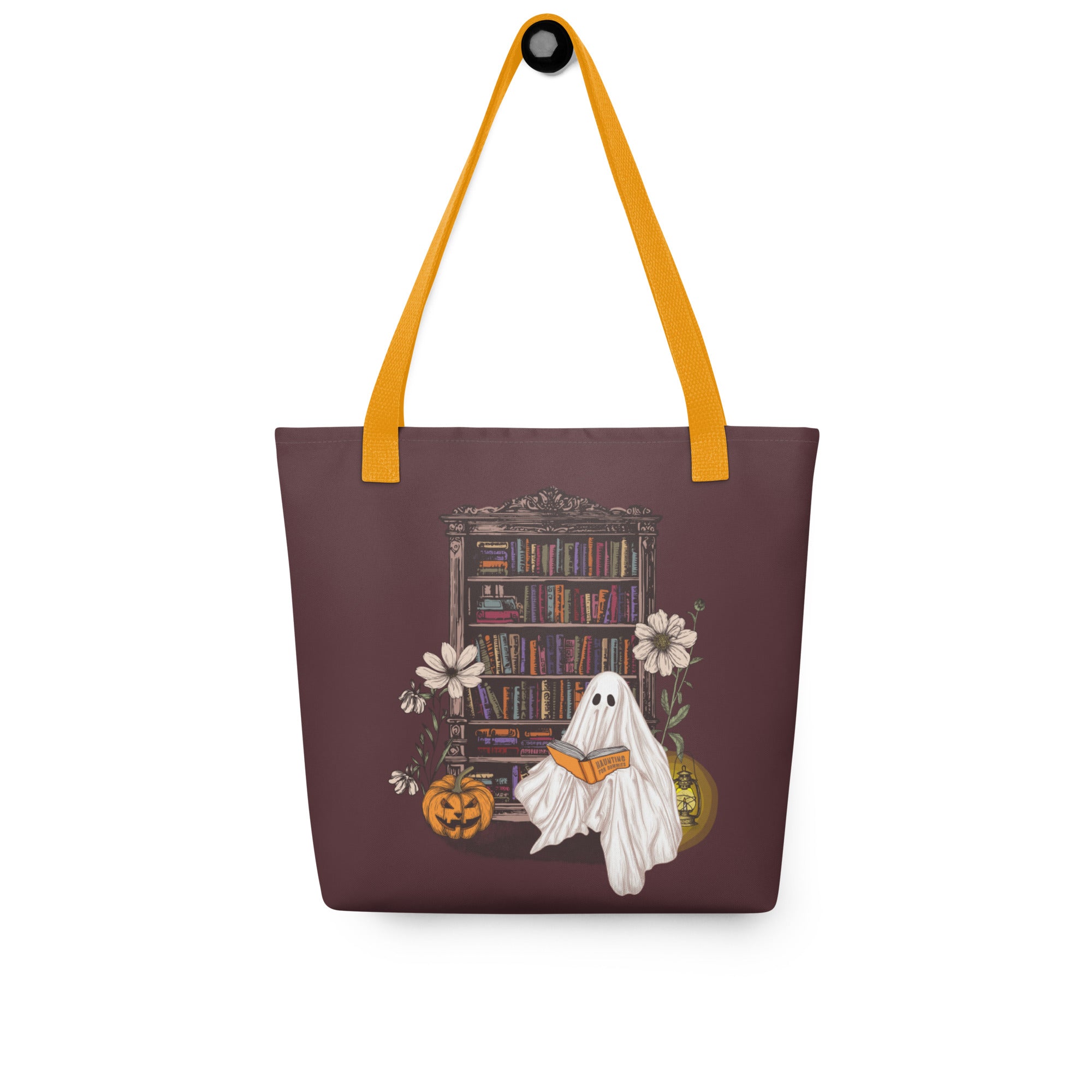 Haunting For Dummies: Ghost Reading A Book In A Haunted Library Vintage Illustrated Tote Bag