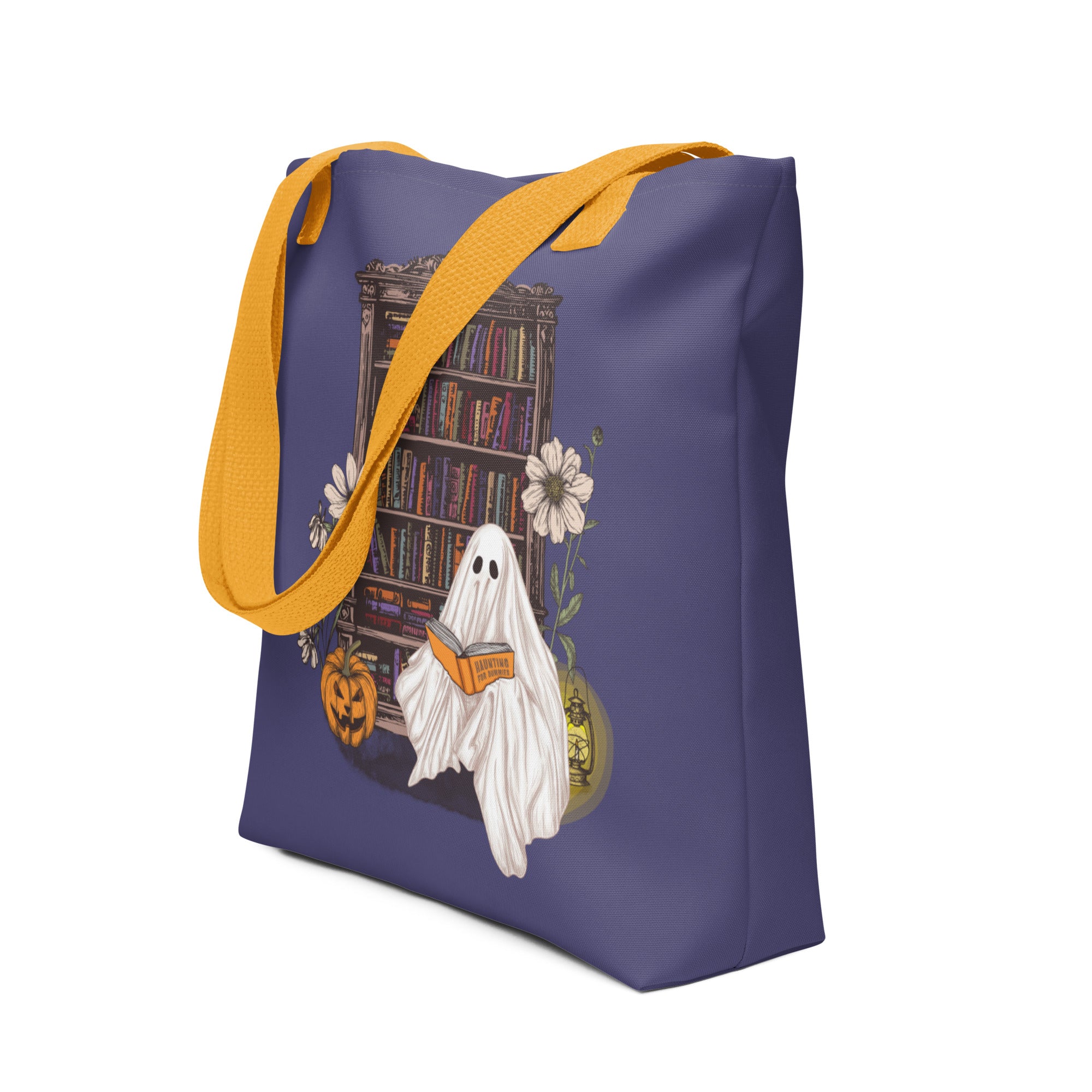 Haunting For Dummies: Ghost Reading A Book In A Haunted Library Vintage Illustrated Tote Bag