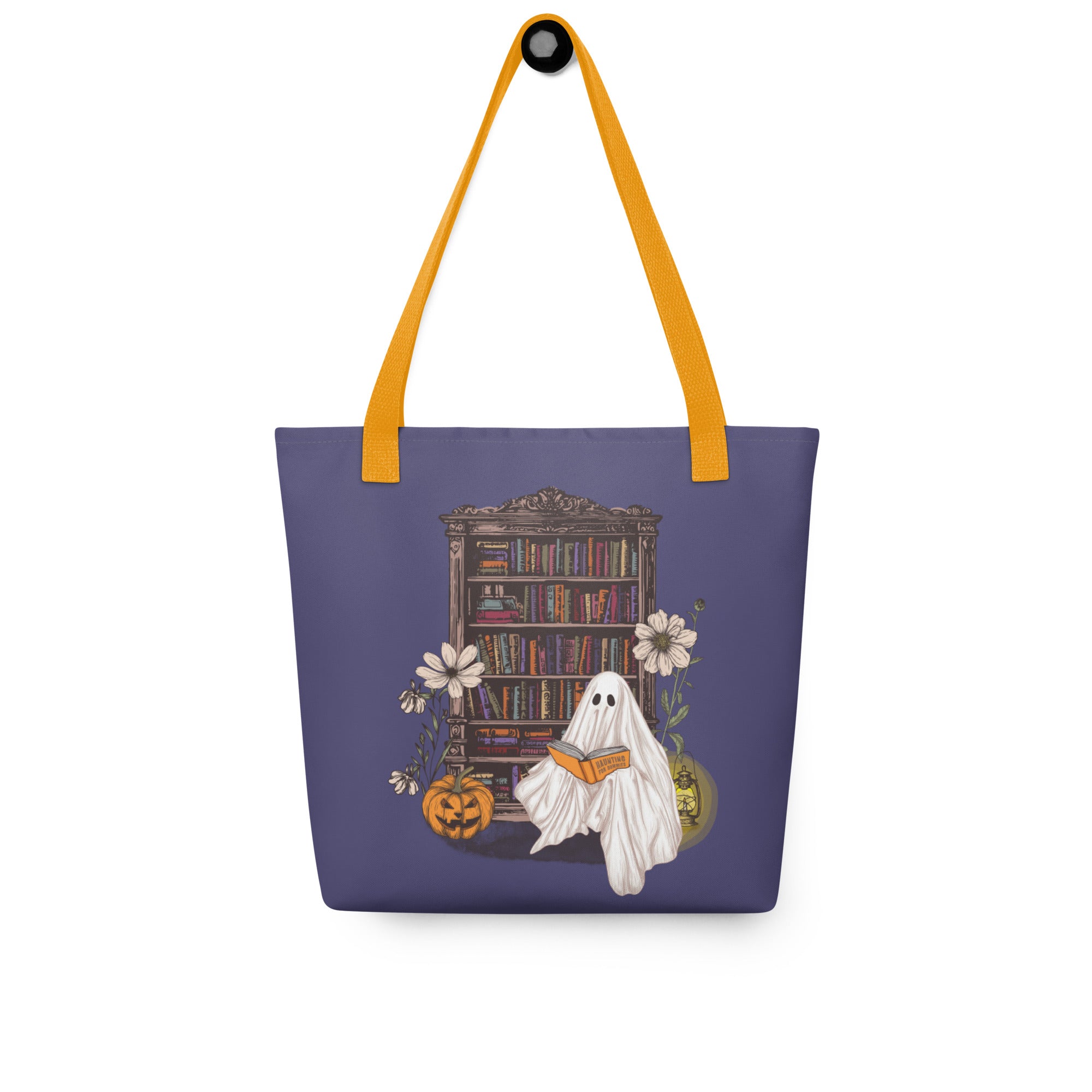 Haunting For Dummies: Ghost Reading A Book In A Haunted Library Vintage Illustrated Tote Bag