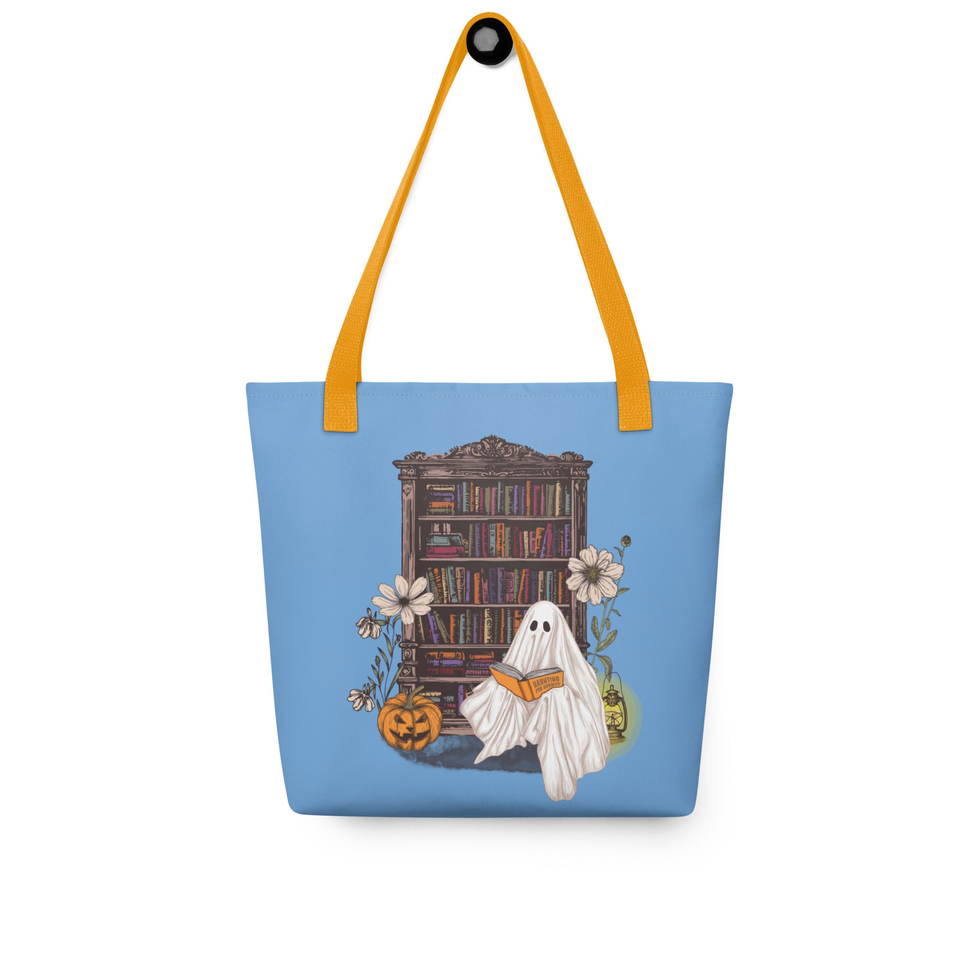Haunting For Dummies: Ghost Reading A Book In A Haunted Library Vintage Illustrated Tote Bag