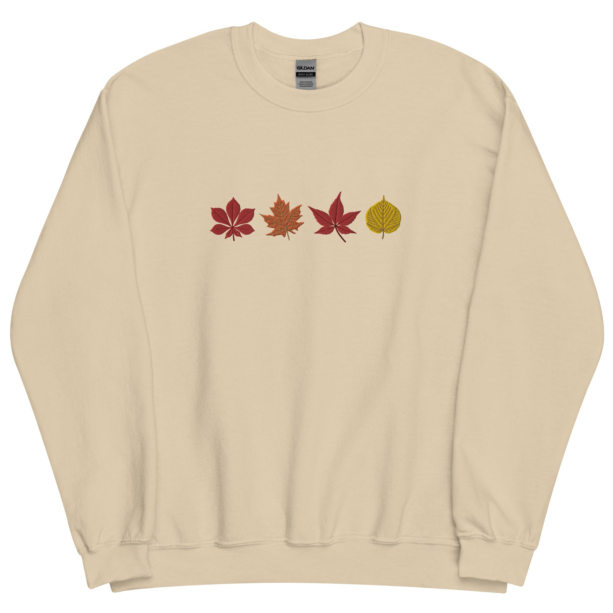 Changing Autumn Leaves Embroidered Fall Sweatshirt
