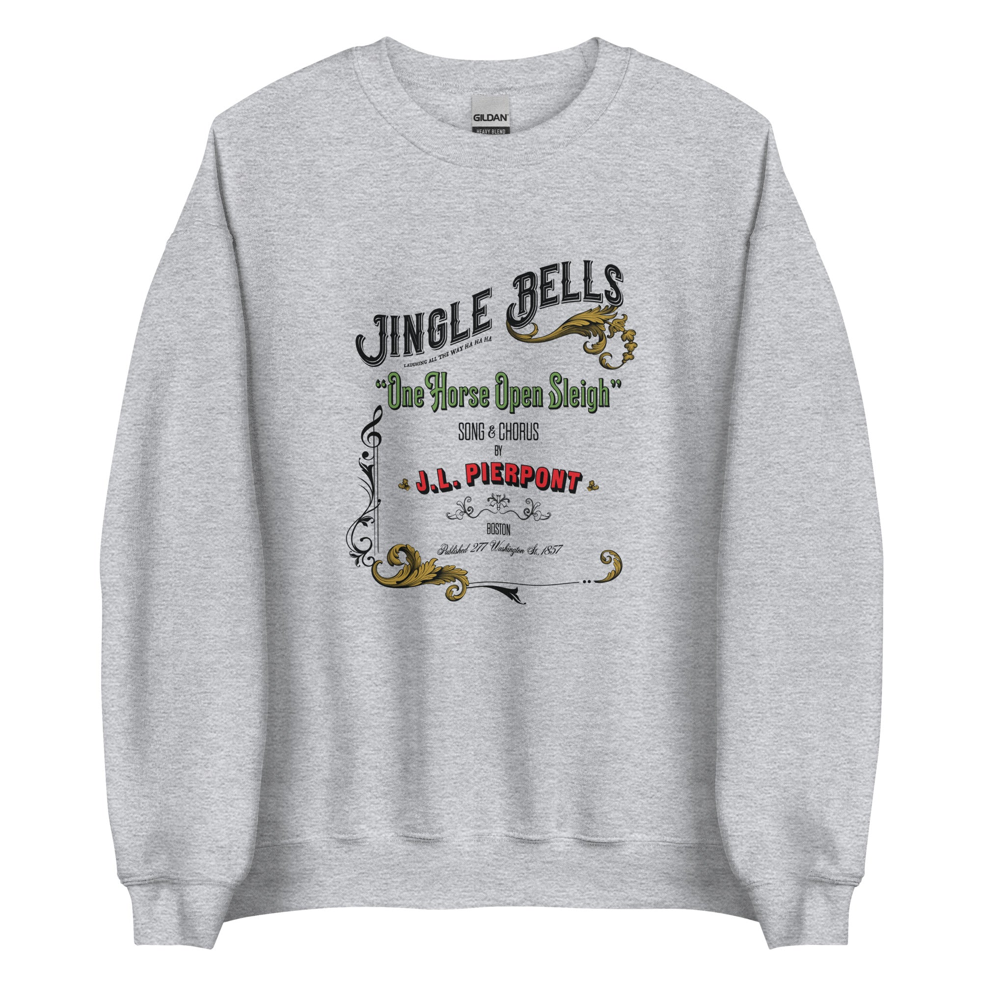 Vintage J. L. Pierpont Jingle Bells Christmas Carol Flyer Sweatshirt
