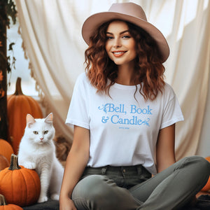 Hallmark-Inspired Good Witch Bell Book & Candle Shop Blue Logo Tee
