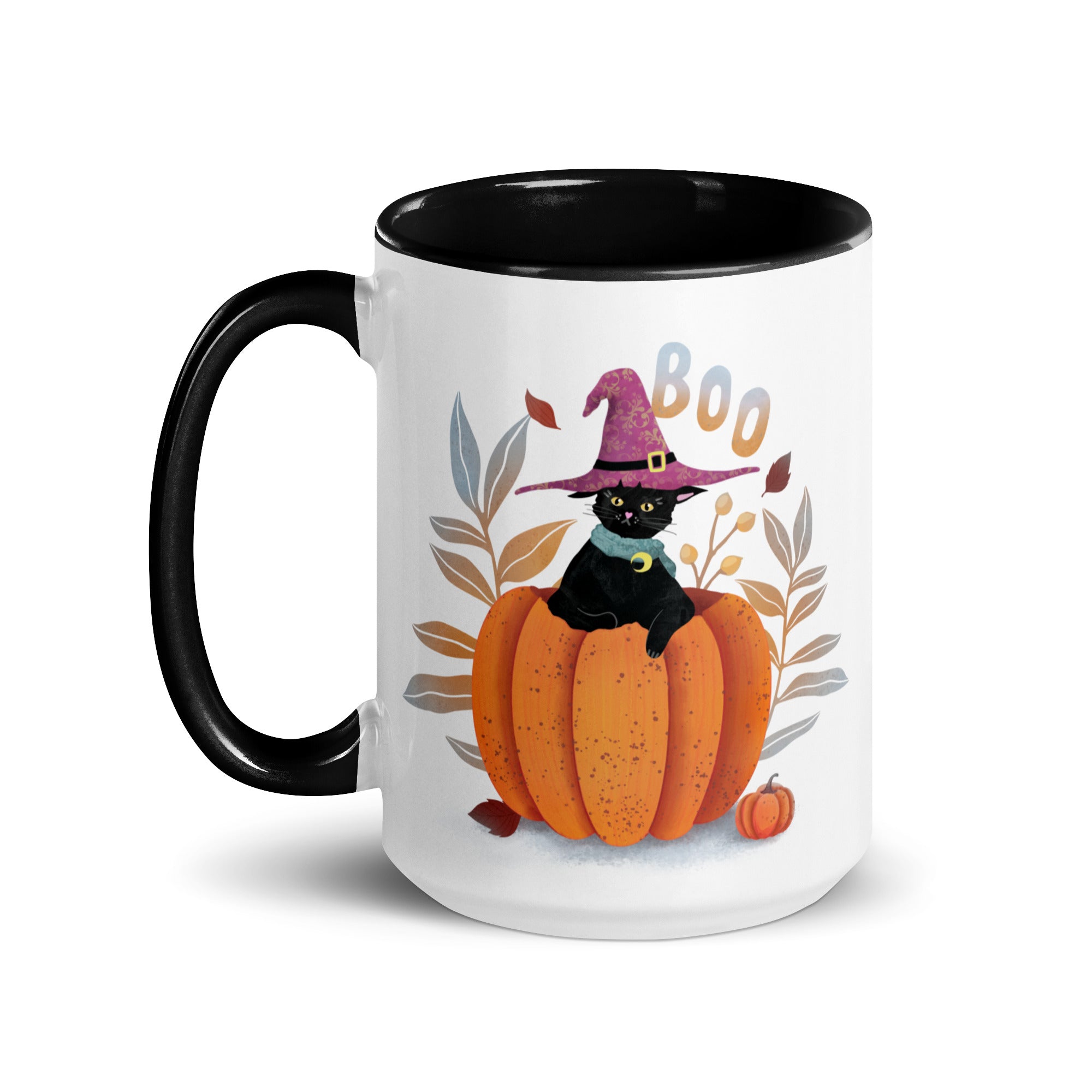 Magical Black Cat In A Pumpkin Coffee Mug