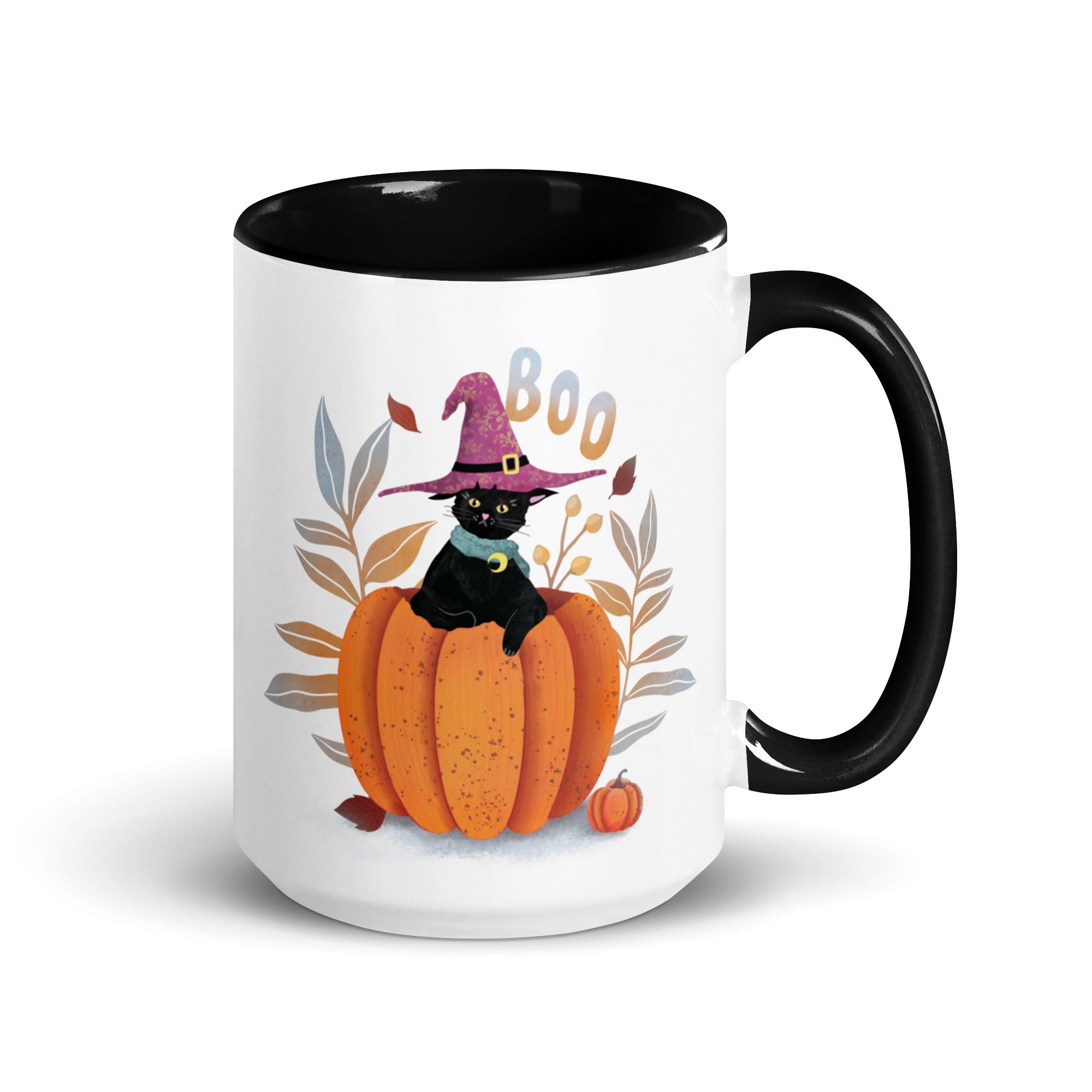 Magical Black Cat In A Pumpkin Coffee Mug