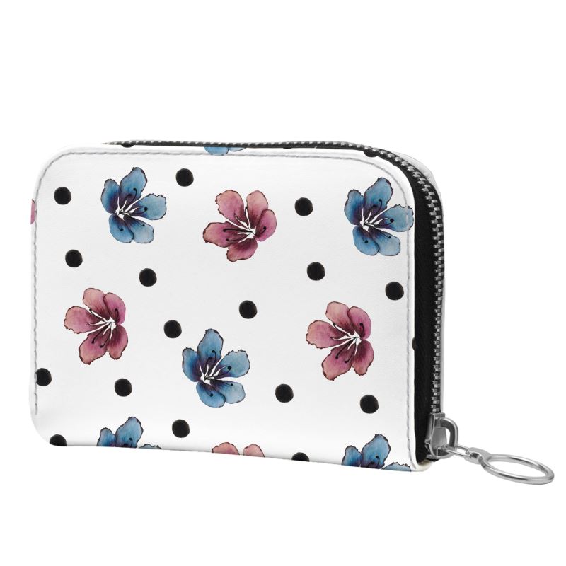 'Flora Dot' Mini Leather Zip Purse
