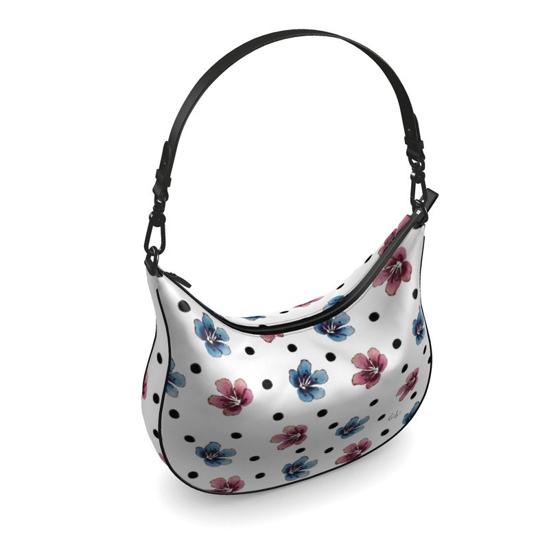 'Flora Dot' Curved Hobo Bag