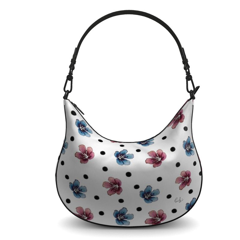 'Flora Dot' Curved Hobo Bag