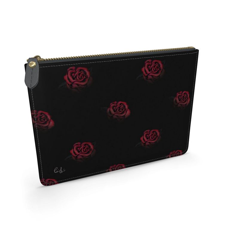 'Deep Rose' Leather Pouch