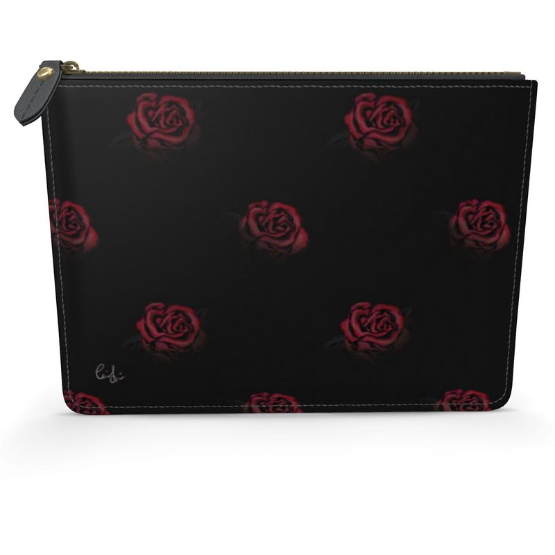 'Deep Rose' Leather Pouch