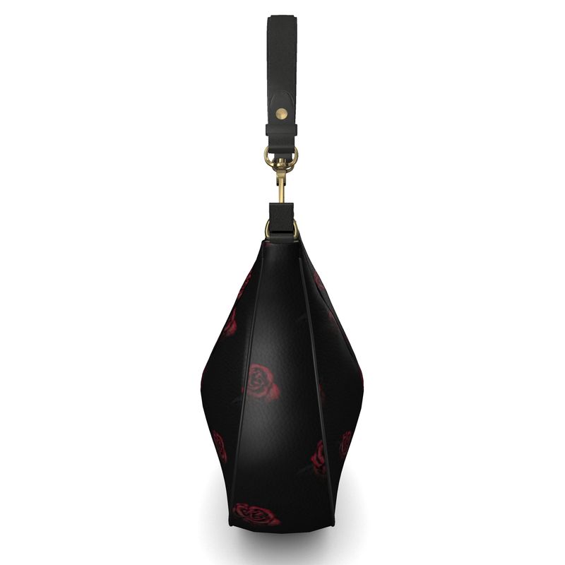 'Deep Rose' Curved Hobo Bag