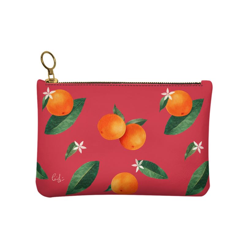 'Midsummer Orange' Leather Clutch