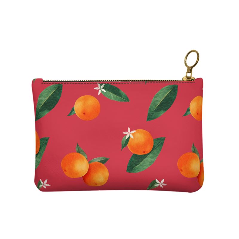 'Midsummer Orange' Leather Clutch