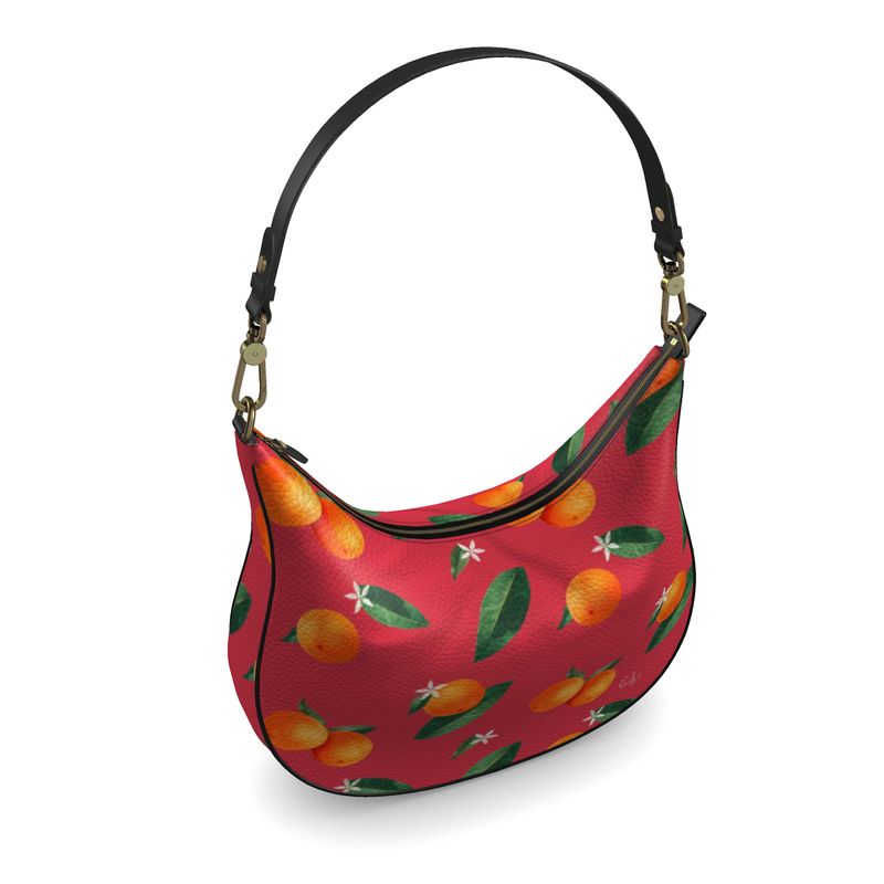 'Midsummer Orange' Curved Hobo Bag