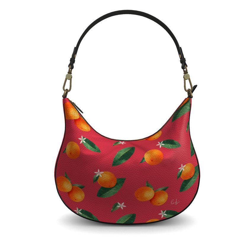 'Midsummer Orange' Curved Hobo Bag