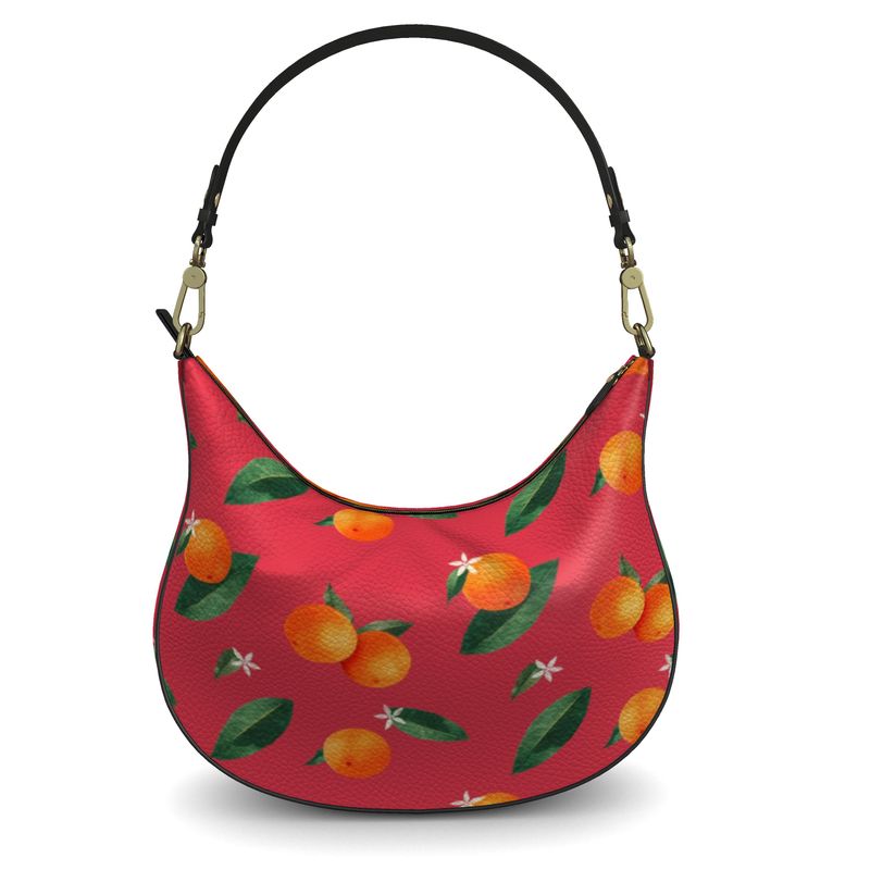 'Midsummer Orange' Curved Hobo Bag