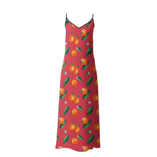 'Midsummer Orange' Maxi Slip Dress