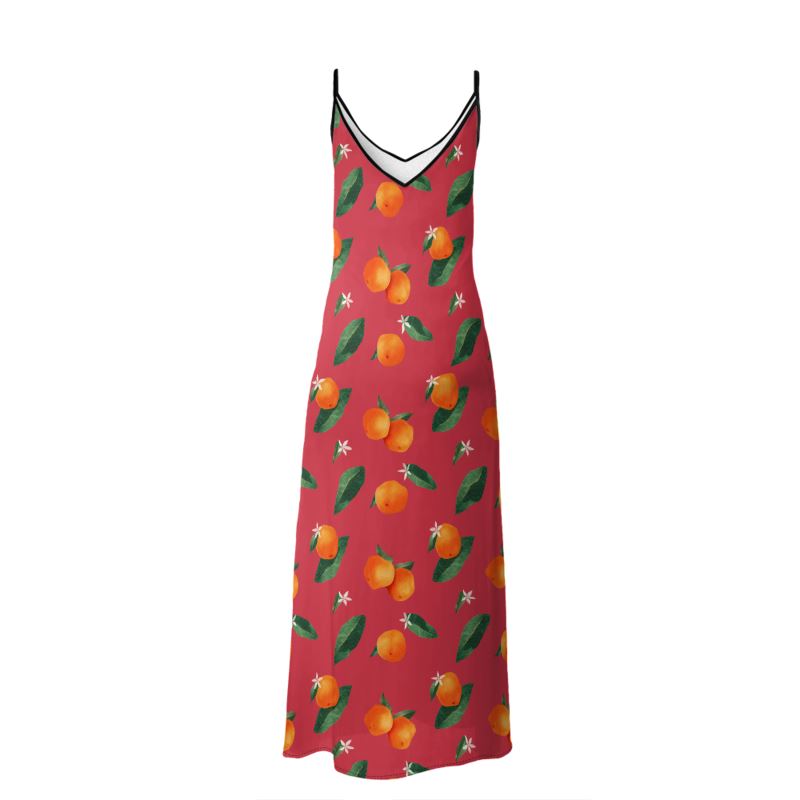 'Midsummer Orange' Maxi Slip Dress