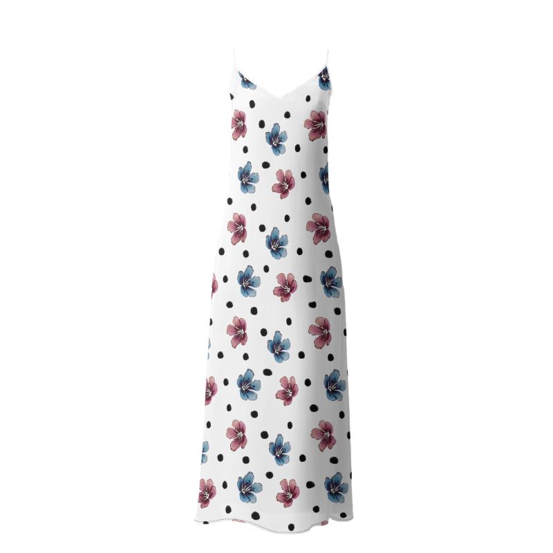 'Flora Dot' Leather Maxi Slip Dress