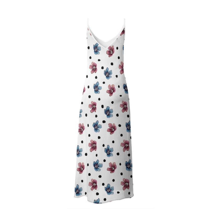 'Flora Dot' Leather Maxi Slip Dress