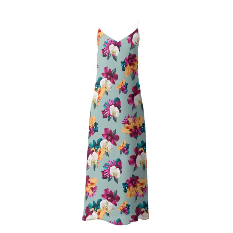 'Orquídea III' Maxi Slip Dress